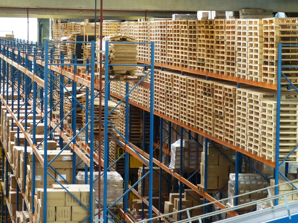 Warehouse racking ready for dispatch