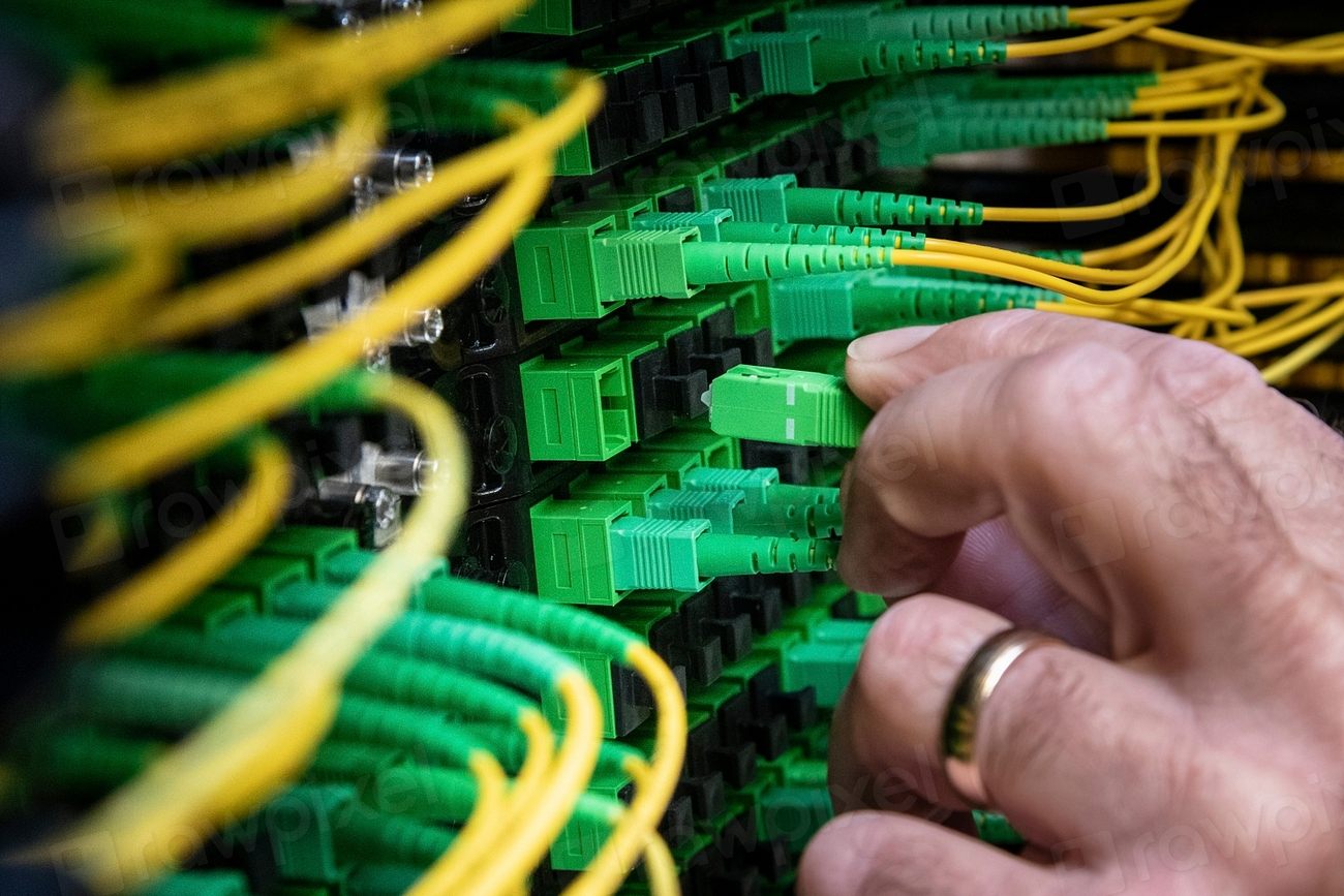Engineer maintaining server hardware